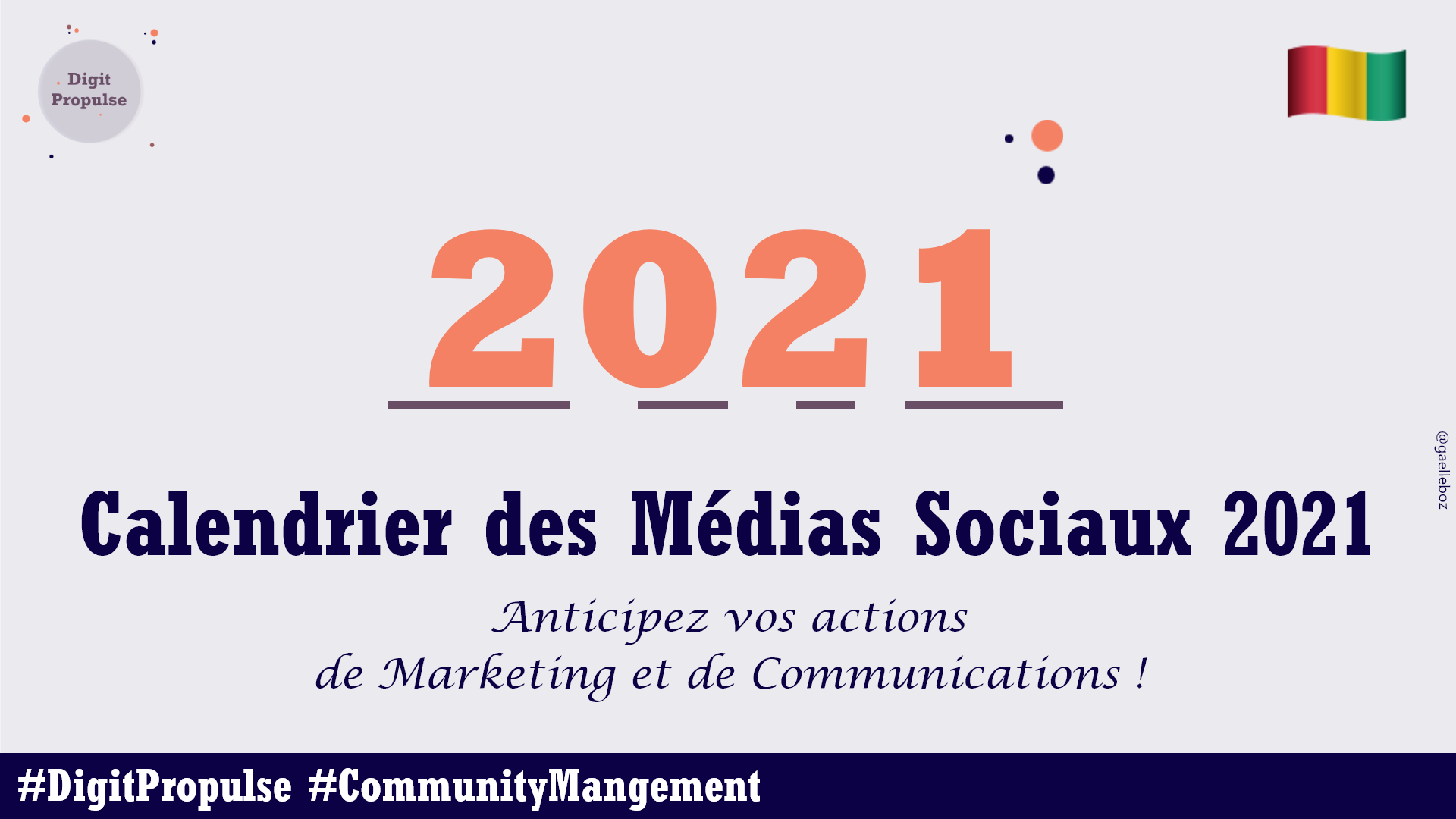 Calendrier 2021 Médias Sociaux en Guinée